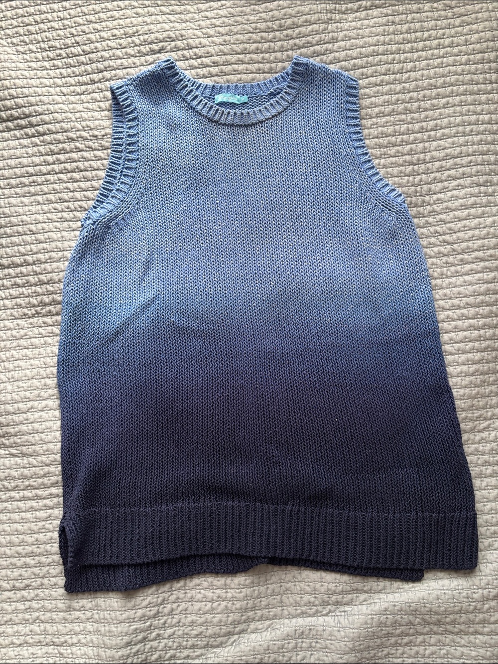 J. McLaughlin Blue Knit Crewneck Sweater Vest